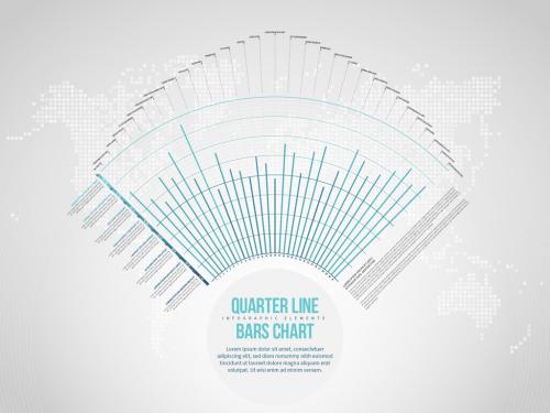 Quarter Line Bars Chart Infographic