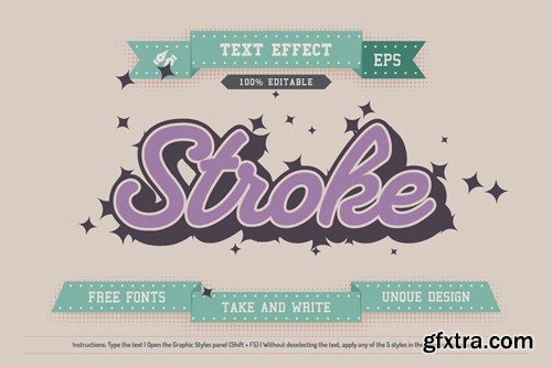 5 Retro Editable Text Effects, Graphic Styles PRLQAVP