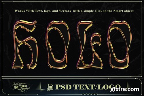 3D Holographic Text Effect PSD Template Photoshop KR2HR5C