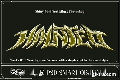 3D Shiny Gold Text Effect PSD Template Photoshop PHG5BHD