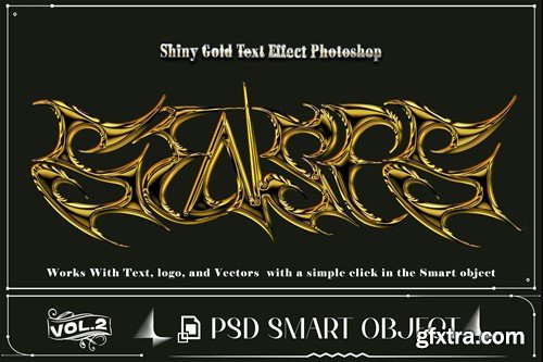 Shiny Gold Text Effect PSD Template Photoshop VWVK59V