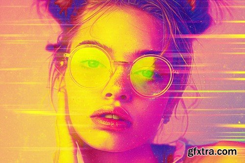 Neon Hologram Photo Effect J8T73ZG