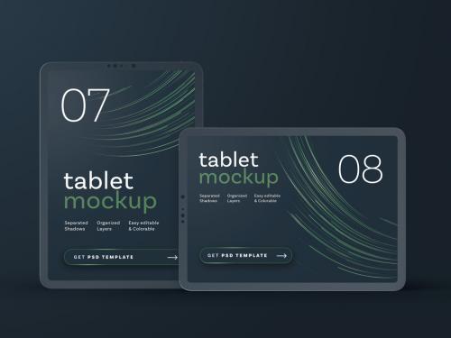 Dark Tablet Screen Mockup