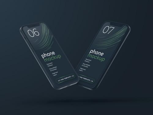 Dark Smartphone Screen Mockup