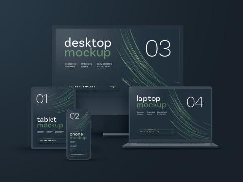 Dark Multi Device Screens Mockup