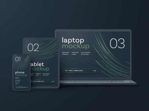 Dark Multi Device Screens Mockup