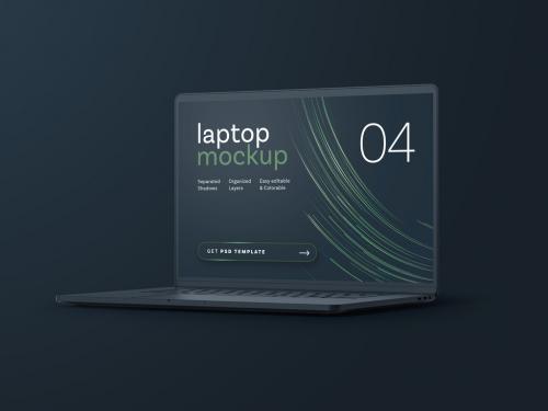 Dark Laptop Screen Mockup