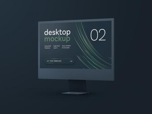 Dark Desktop Screen Mockup