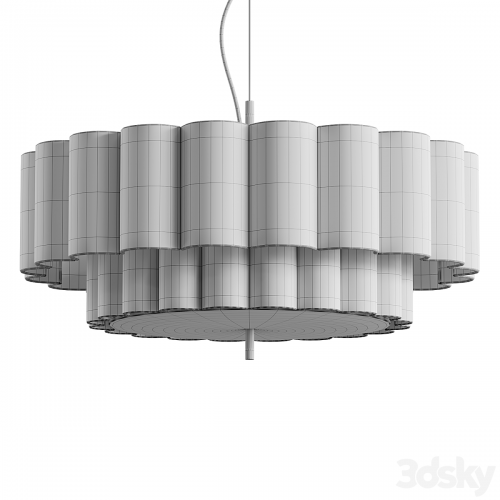 Folia large scalloped natural linen pendant