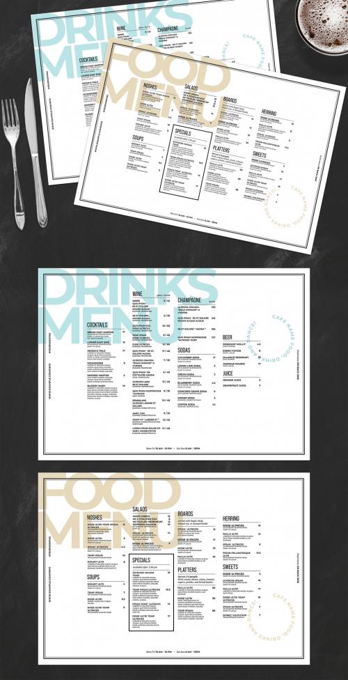 Simple White Landscape Menu Layout