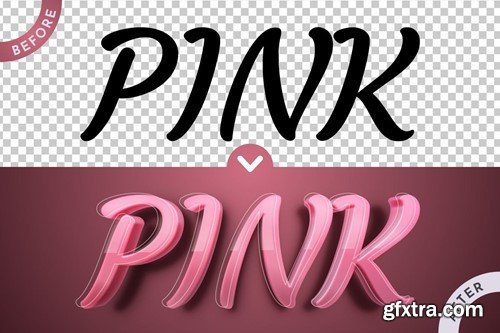 Pink Editable Text Effect, Graphic Style V2MSM8A