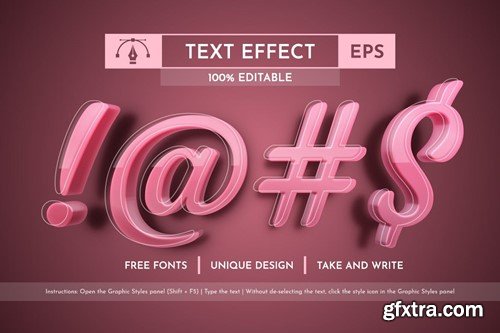 Pink Editable Text Effect, Graphic Style V2MSM8A