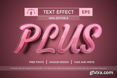 Pink Editable Text Effect, Graphic Style V2MSM8A