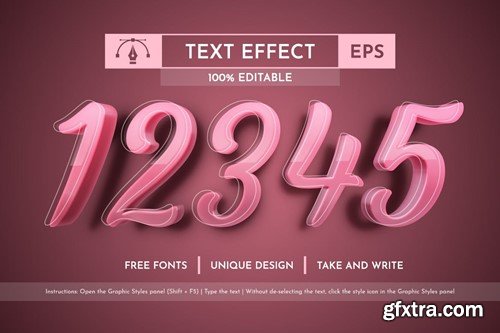 Pink Editable Text Effect, Graphic Style V2MSM8A