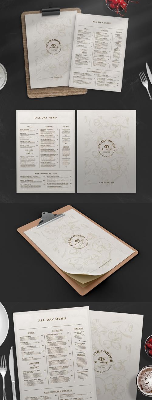 Elegant Restaurant Menu Layout