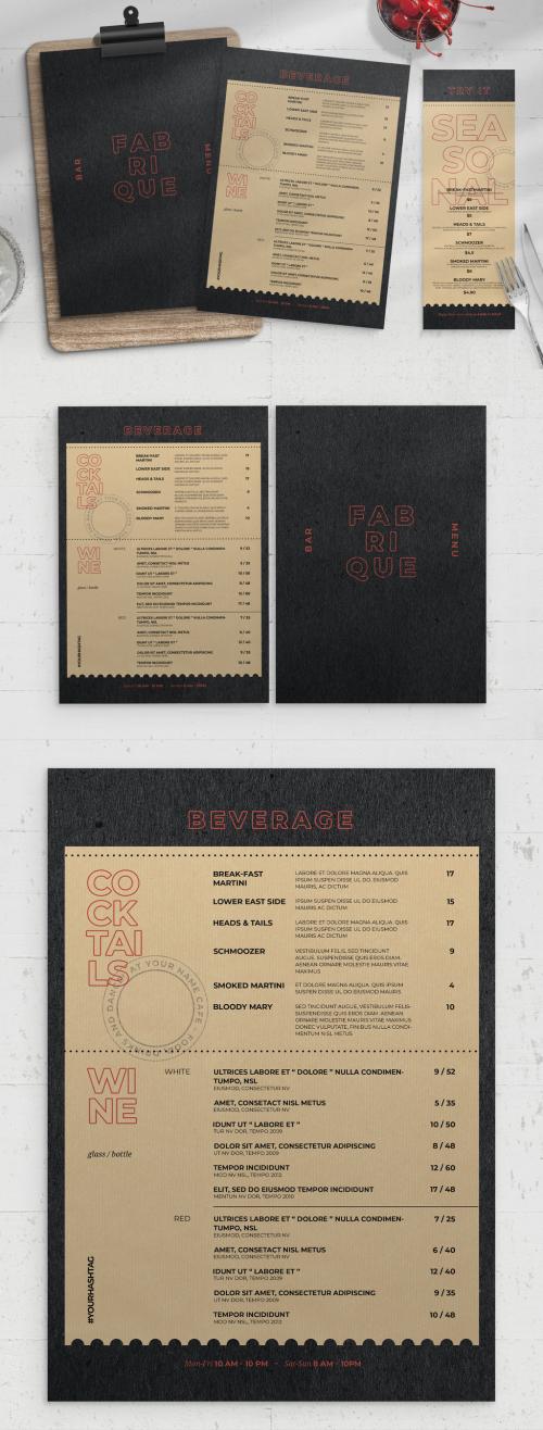 Modern Typographic Menu Layout