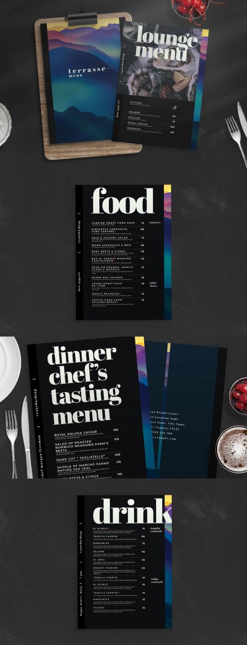 Modern Menu Layout with Abstract Background