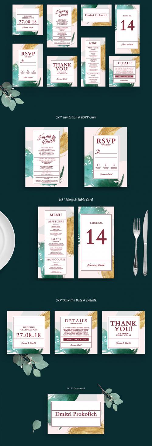 Colorful Wedding Stationery Invitation Layouts