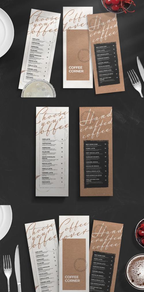 Cafe Coffee Shop Menu Layout Half Page Menu