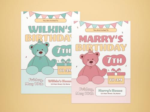 Birthday Boy and Girl Invitation Layout