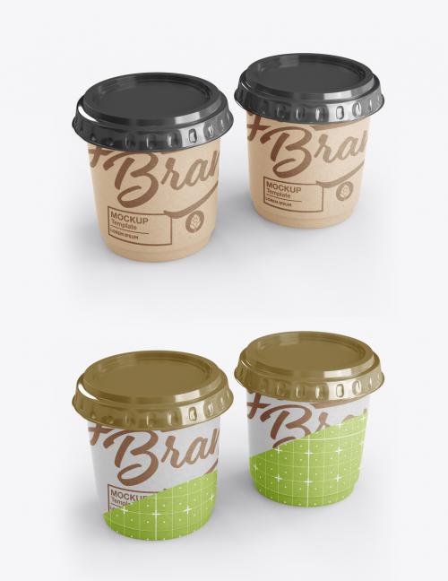 Paper Cup with Coffee Mockup