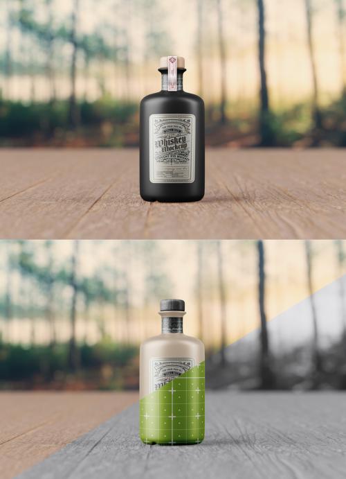 Ceramic Liquor Glass Bottle Mockup