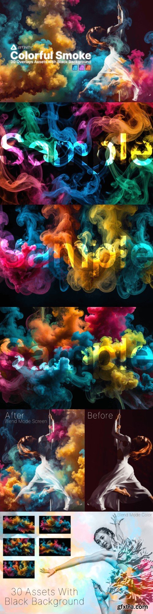 Affinity Assets Colourful Smoke Overlays