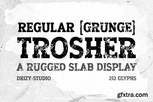 Trosher – Rugged Slab Display Font MVCDF4U