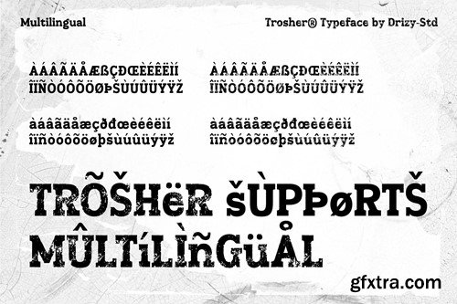 Trosher – Rugged Slab Display Font MVCDF4U