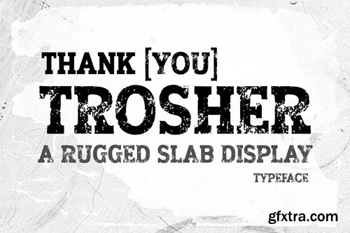 Trosher – Rugged Slab Display Font MVCDF4U