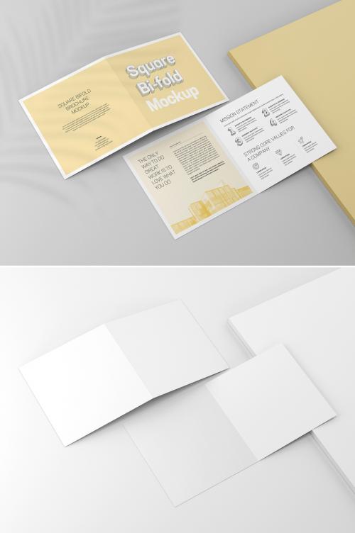 Square Bifold Brochure Mockup