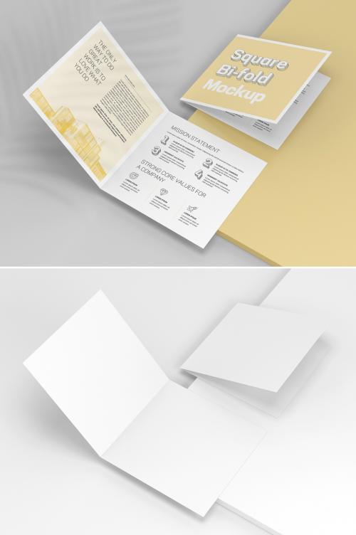 Square Bifold Brochure Mockup