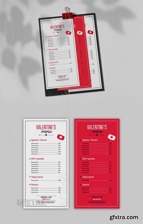 Valentines Day Special Menu Layout 738265865