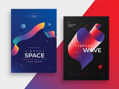 Modern Poster Layout Set with Gradient Shape