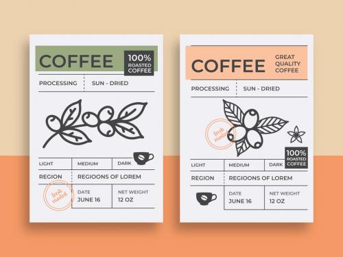 Vintage Coffee Label Layout for Package