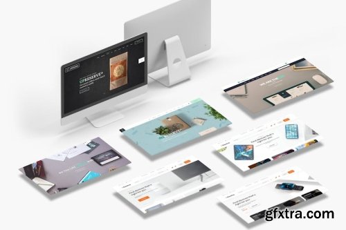 Desktop Screen Mockup Collections 13xPSD