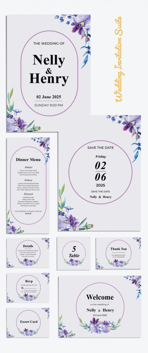 Floral Wedding Invitation Set