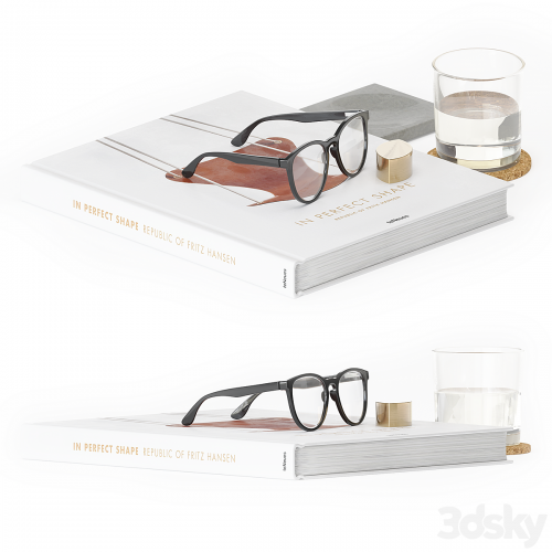 Decorative Set Glasses And Book