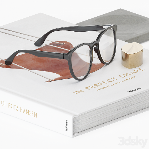 Decorative Set Glasses And Book