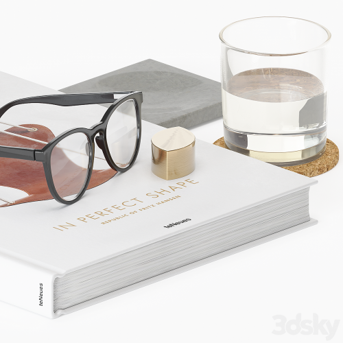 Decorative Set Glasses And Book