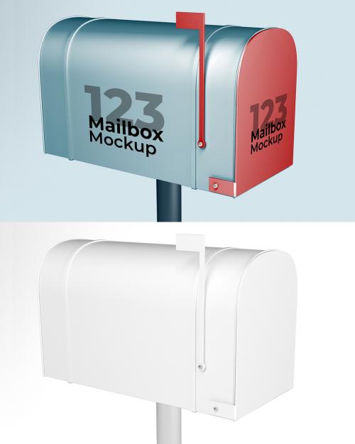 Closed Mailbox with Postcards Mockup