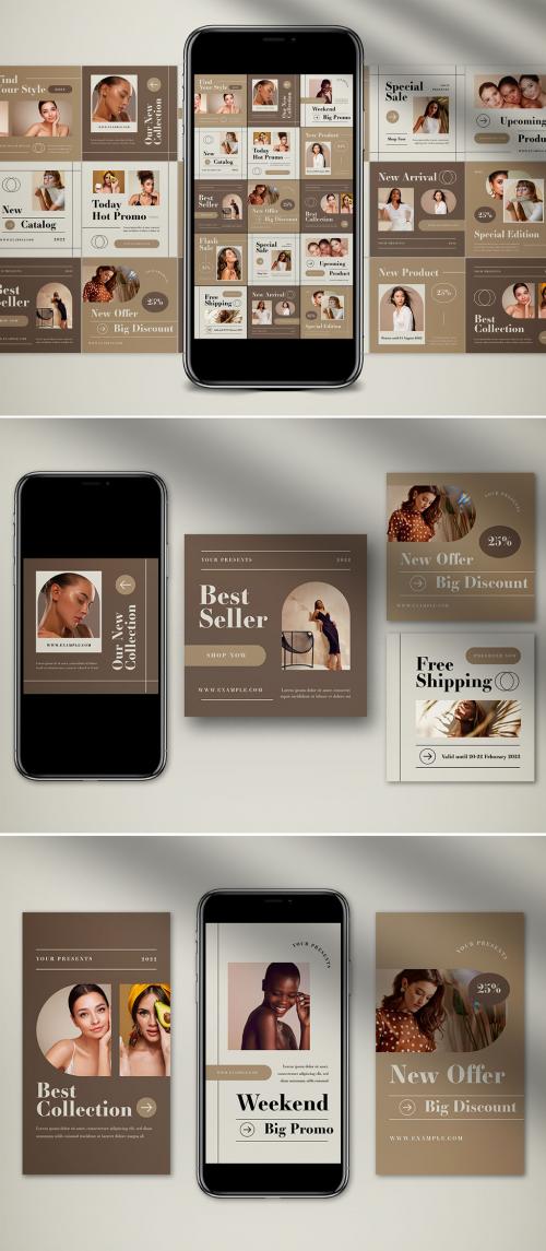 Beige Fashion Sale Social Media Layout