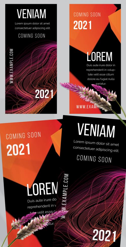 Flyer Layout with Motion Blur and Glowing Abstract Shapes