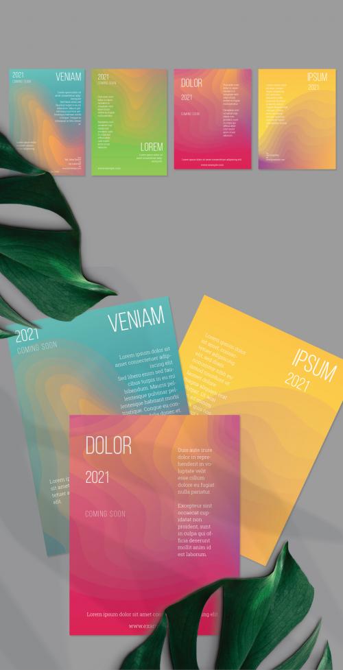 Flyer Layout with Futuristic Wavy Gradient Blend Shapes