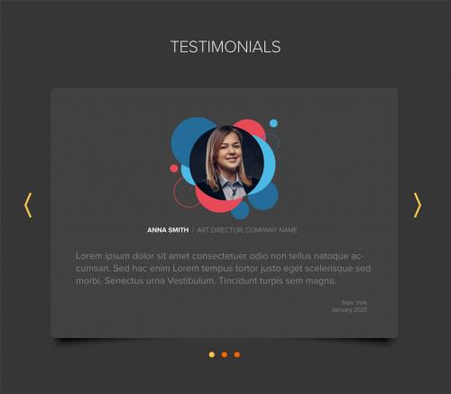 Dark Testimonial Website Carousel Feedback or Review Layout