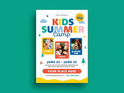 Colorful Kids Summer Camp Flyer