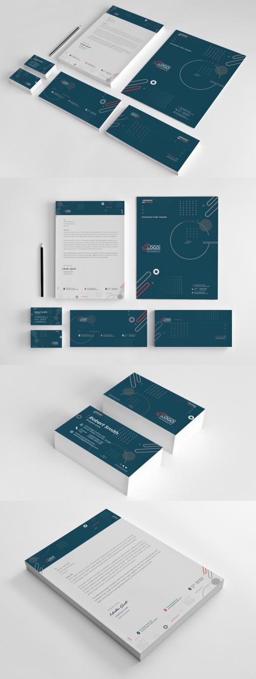 Dark Stationery Layout Clean Premium Vector Accents