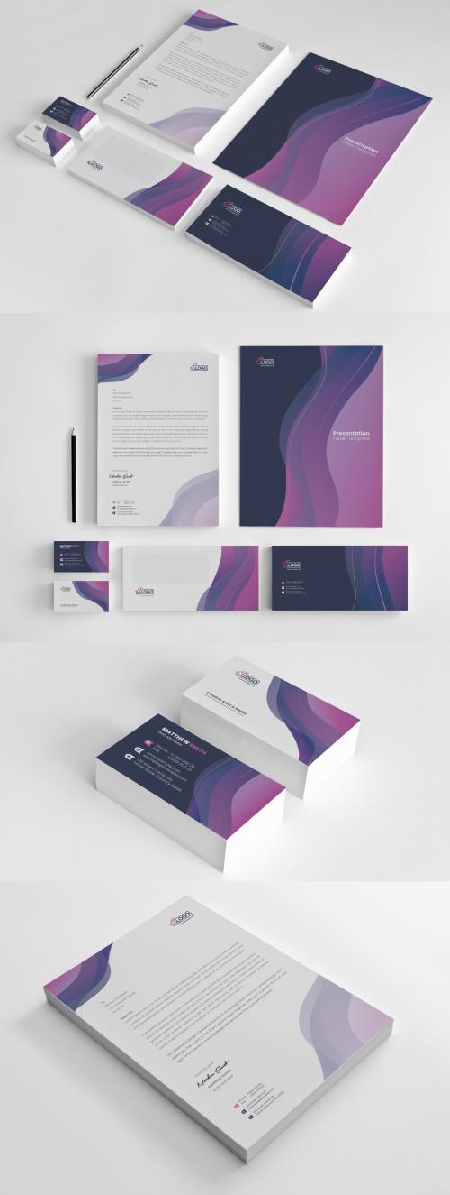 Clean Gradient Shade Stationery Vector Layout