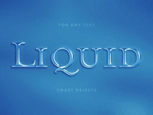 Realistic 3D Liquid Text Effect Mockup