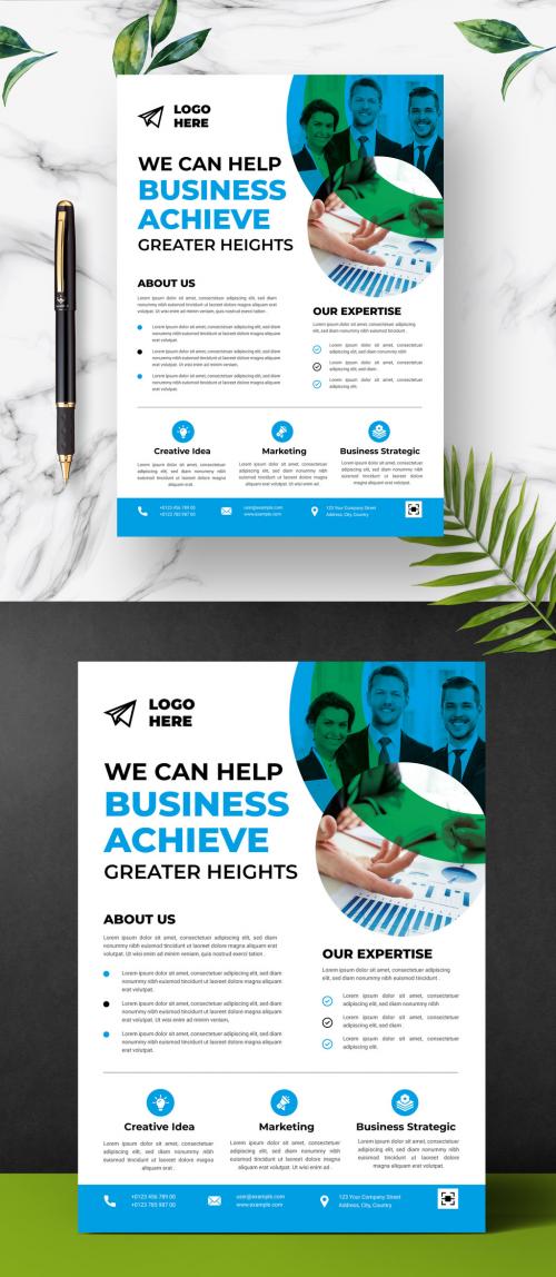 Cyan Business Flyer